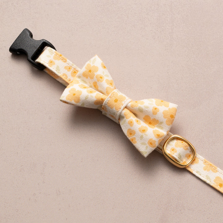 リボン付き猫首輪 moda コテージチャーム イエロー【限定モデル】