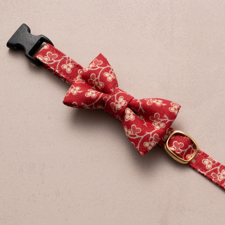 リボン付き猫首輪 moda ルーアンヌリー トロワ レッド【限定モデル】