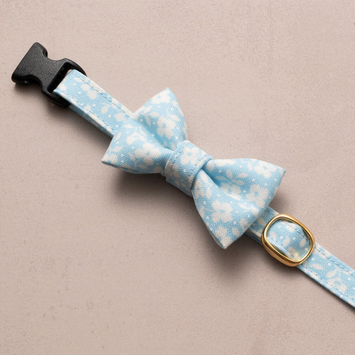 リボン付き猫首輪 moda デインティーメドー モノブルー【限定モデル】