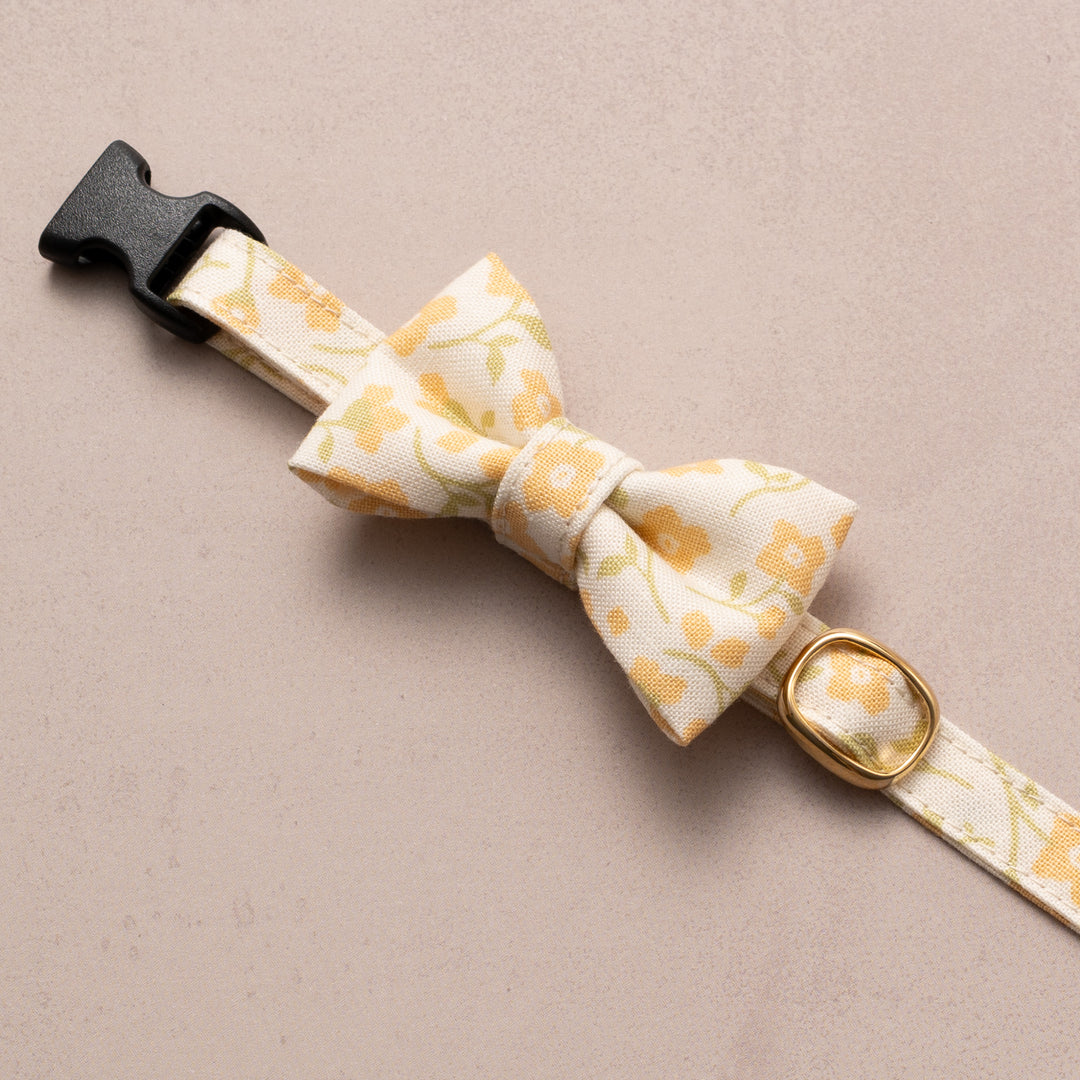 リボン付き猫首輪 moda デインティーメドー イエロー【限定モデル】