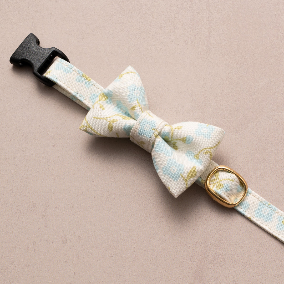 リボン付き猫首輪 moda デインティーメドー ブルー【限定モデル】