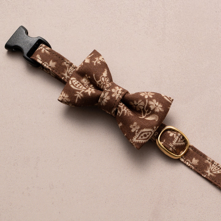 リボン付き猫首輪 moda ダイナーズデライト ブラウン【限定モデル】