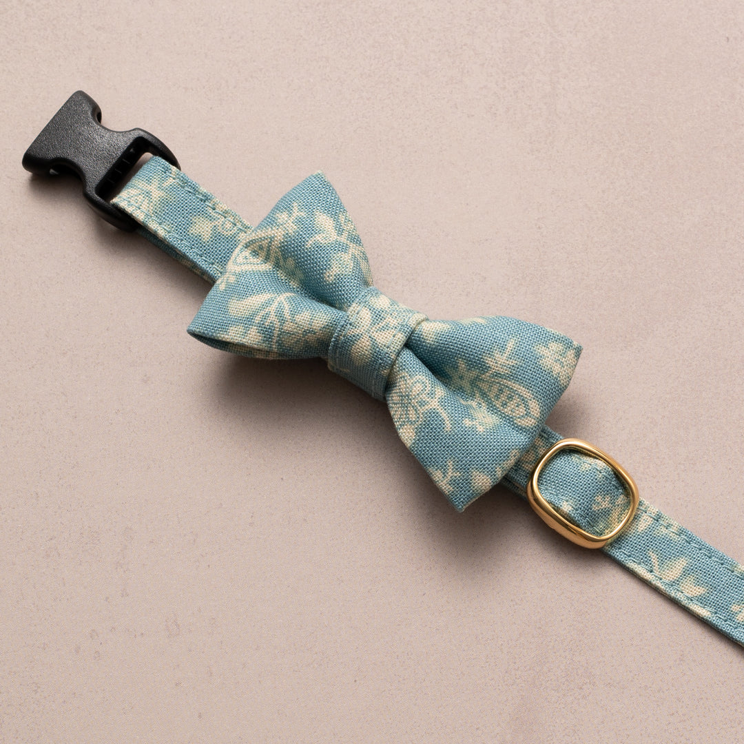 リボン付き猫首輪 moda ダイナーズデライト ブルーグリーン【限定モデル】