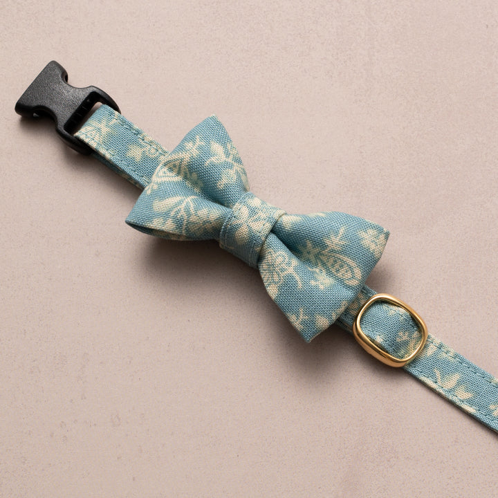 リボン付き猫首輪 moda ダイナーズデライト ブルーグリーン【限定モデル】