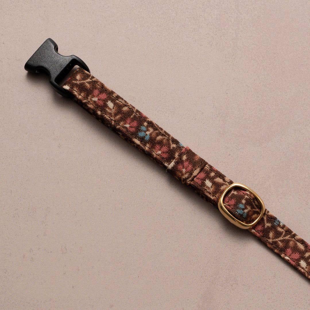 猫首輪 moda ダイナーズデライト 小花ブラウン【限定モデル】