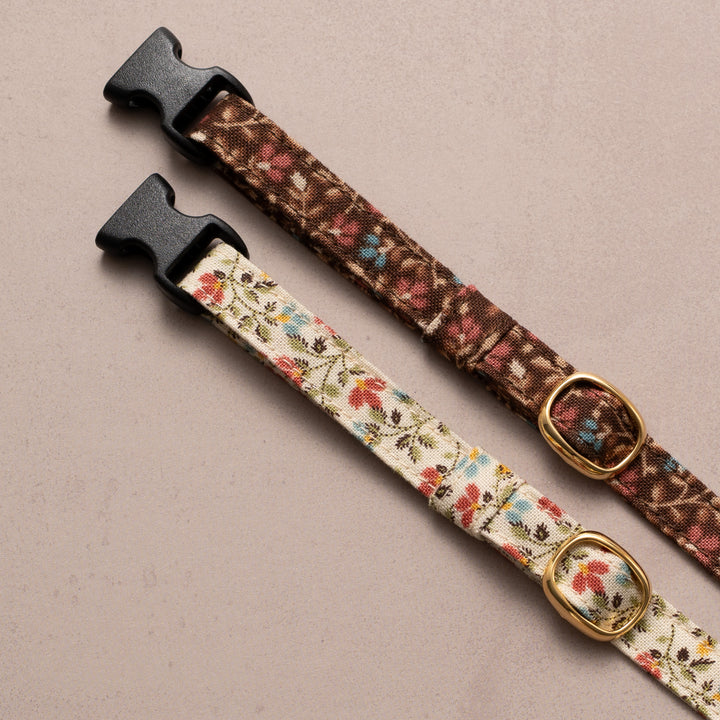 猫首輪 moda ダイナーズデライト 小花ブラウン【限定モデル】