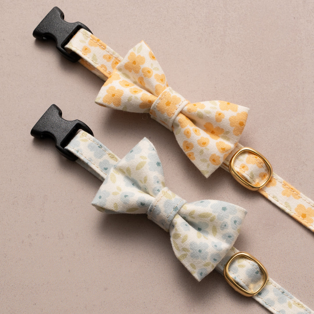 リボン付き猫首輪 moda コテージチャーム イエロー【限定モデル】