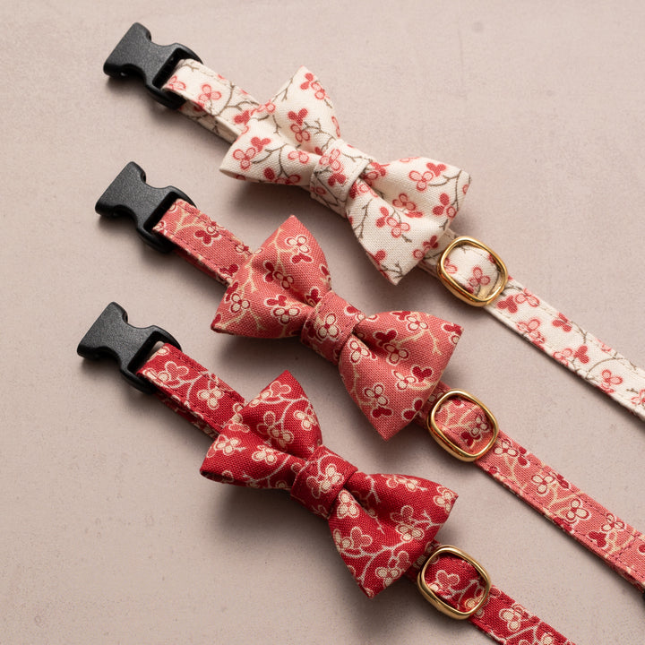 リボン付き猫首輪 moda ルーアンヌリー トロワ レッド【限定モデル】