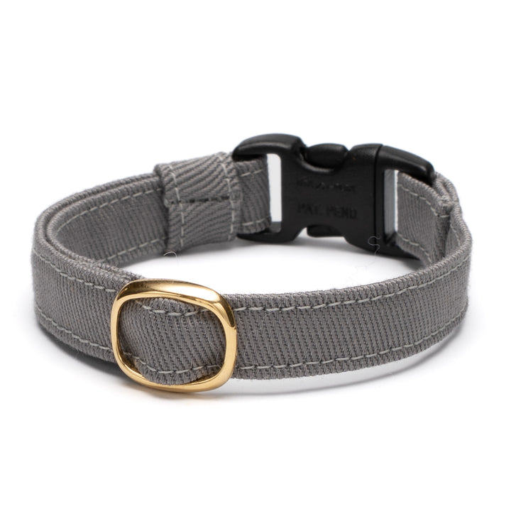 猫首輪 MUJIコットンツイル アッシュグレー【限定色】