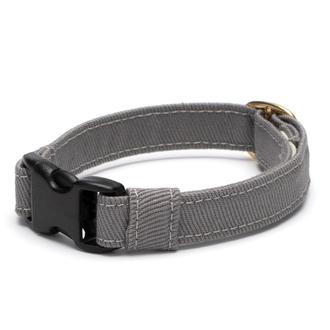 猫首輪 MUJIコットンツイル アッシュグレー【限定色】