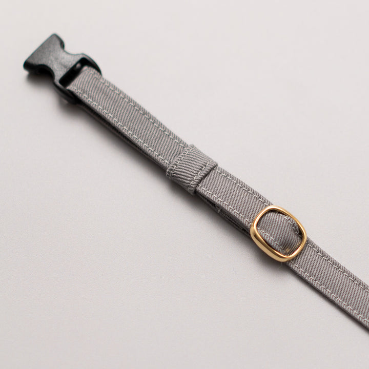 猫首輪 MUJIコットンツイル アッシュグレー【限定色】