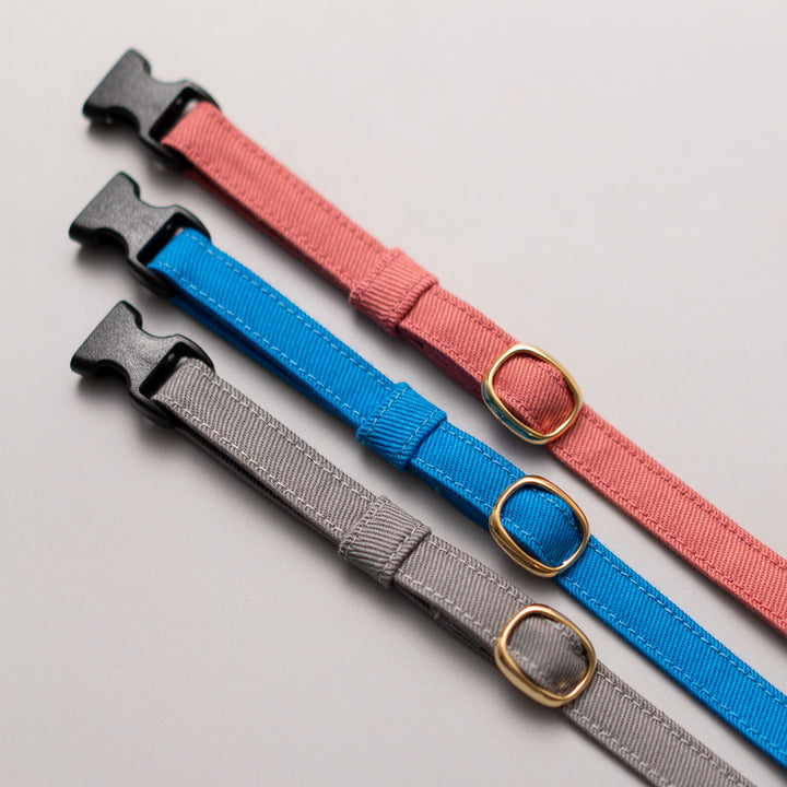 猫首輪 MUJIコットンツイル アッシュグレー【限定色】