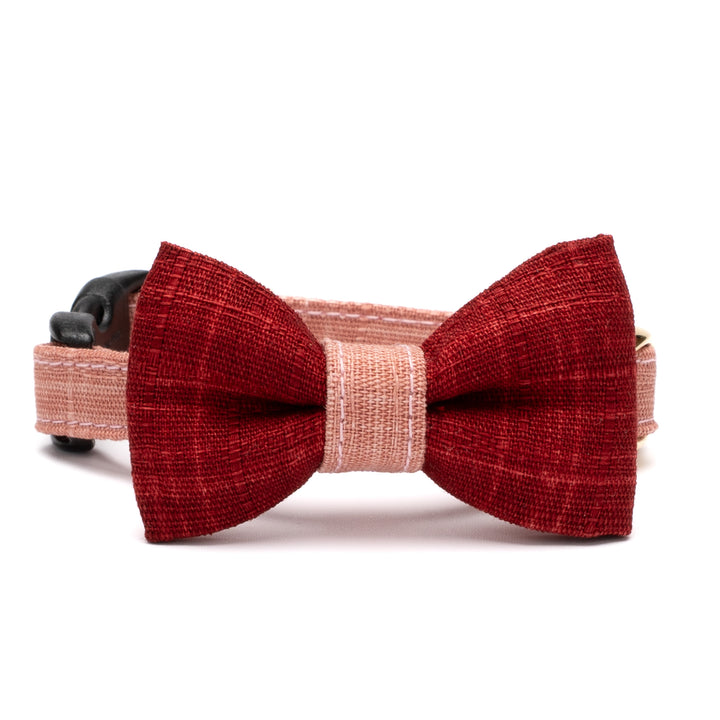 リボン付き猫首輪 彩かすり さくら・あかねリボン