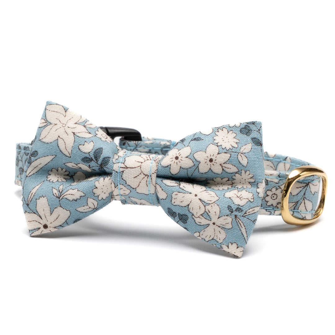 リボン付き猫首輪 シャン・ド・フルール ブルー