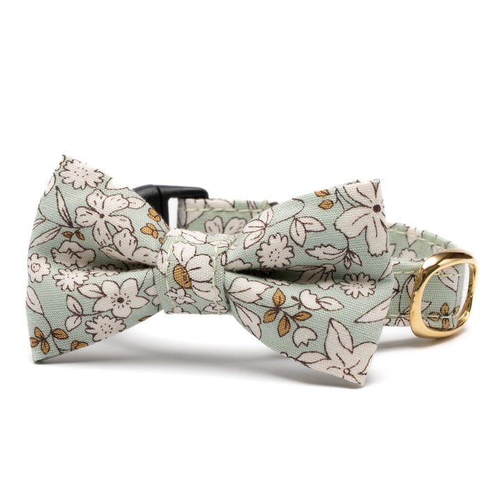 リボン付き猫首輪 シャン・ド・フルール ライトグリーン