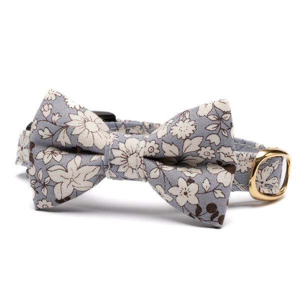 リボン付き猫首輪 シャン・ド・フルール グレー リボン付き猫首輪 シャン・ド・フルール グレー