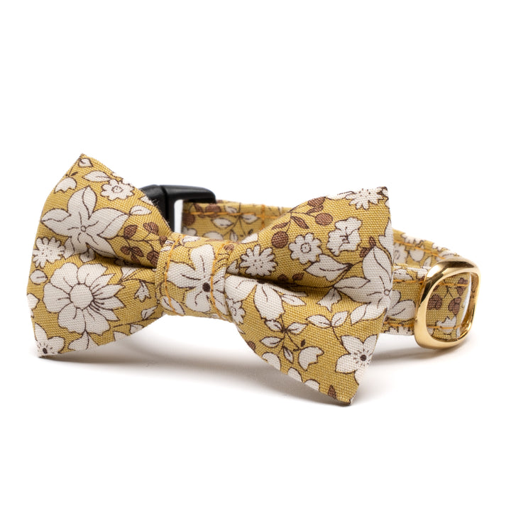 リボン付き猫首輪 シャン・ド・フルール マスタード