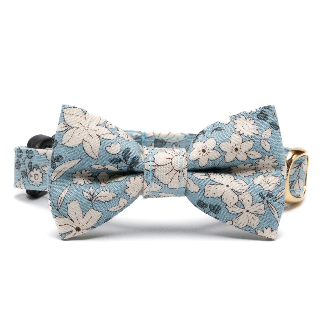 リボン付き猫首輪 シャン・ド・フルール ブルー