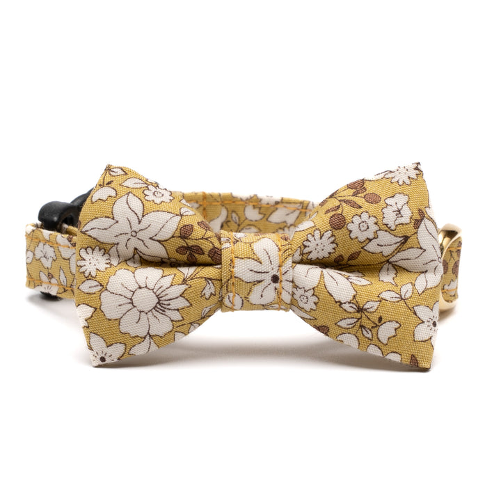 リボン付き猫首輪 シャン・ド・フルール マスタード