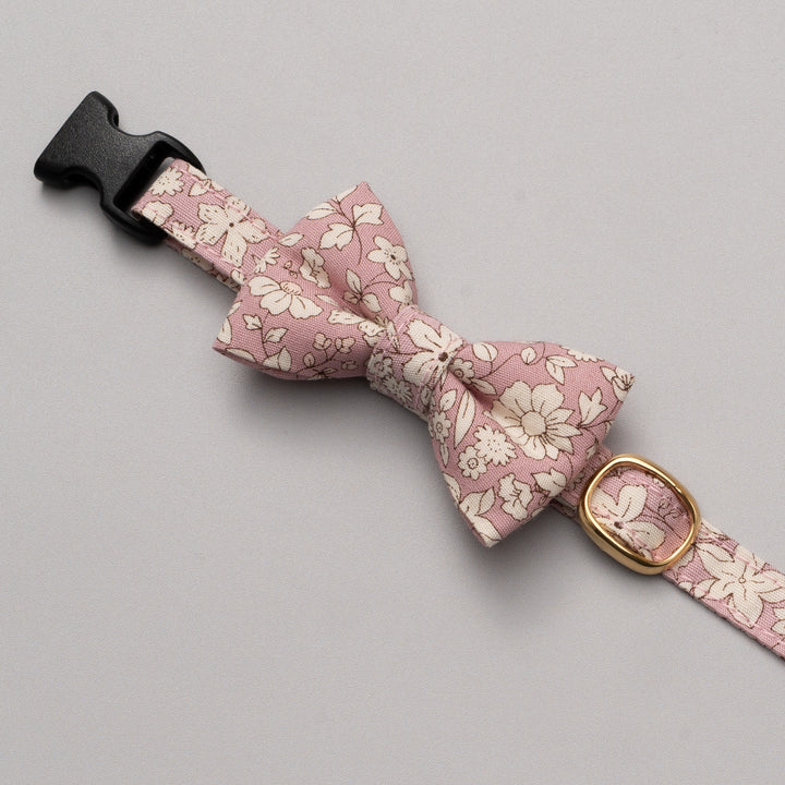 リボン付き猫首輪 シャン・ド・フルール ピンク