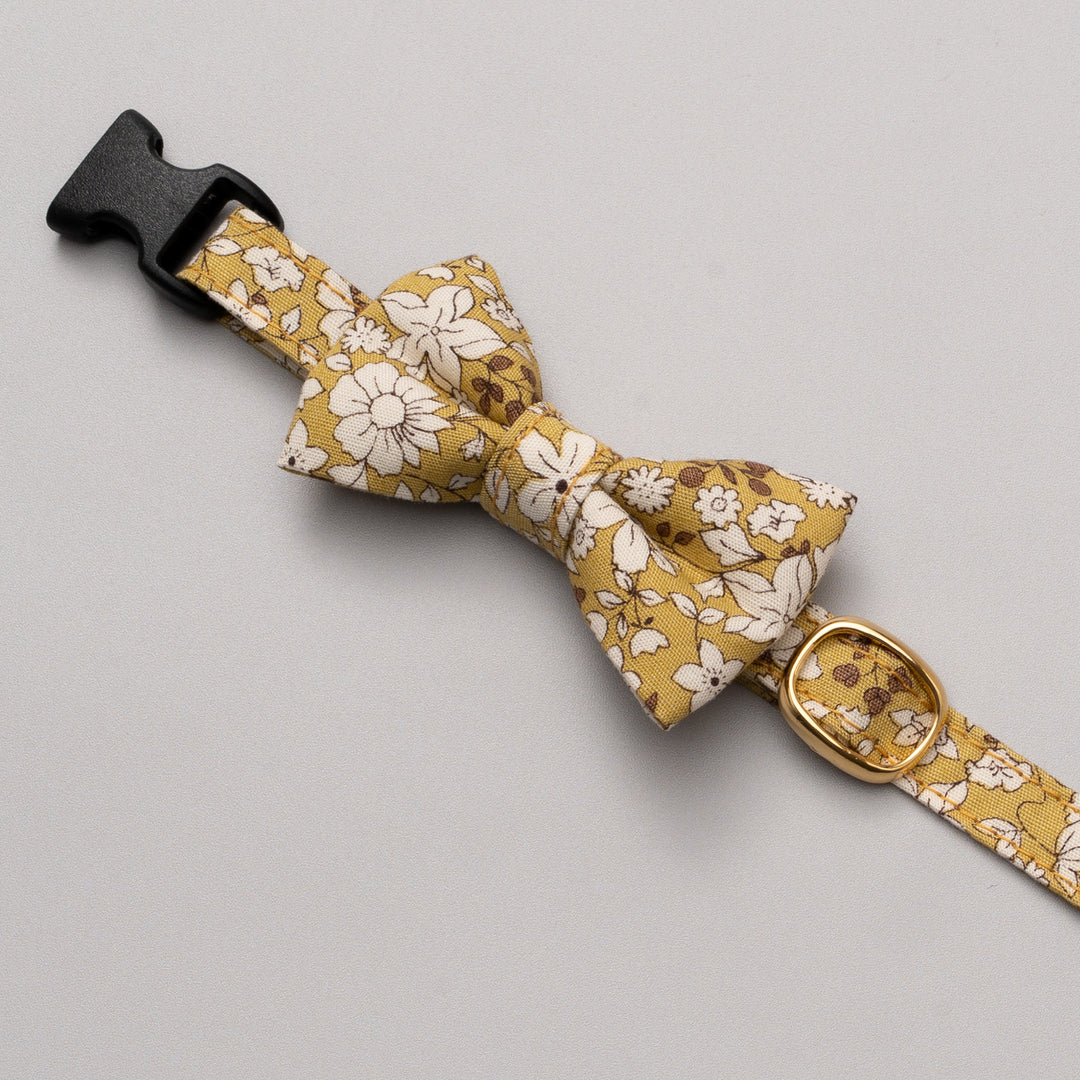 リボン付き猫首輪 シャン・ド・フルール マスタード