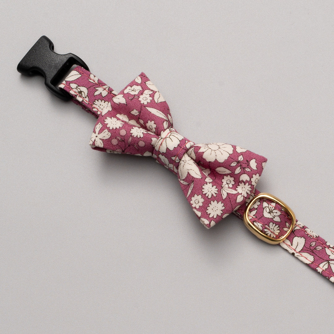 リボン付き猫首輪 シャン・ド・フルール ラズベリー