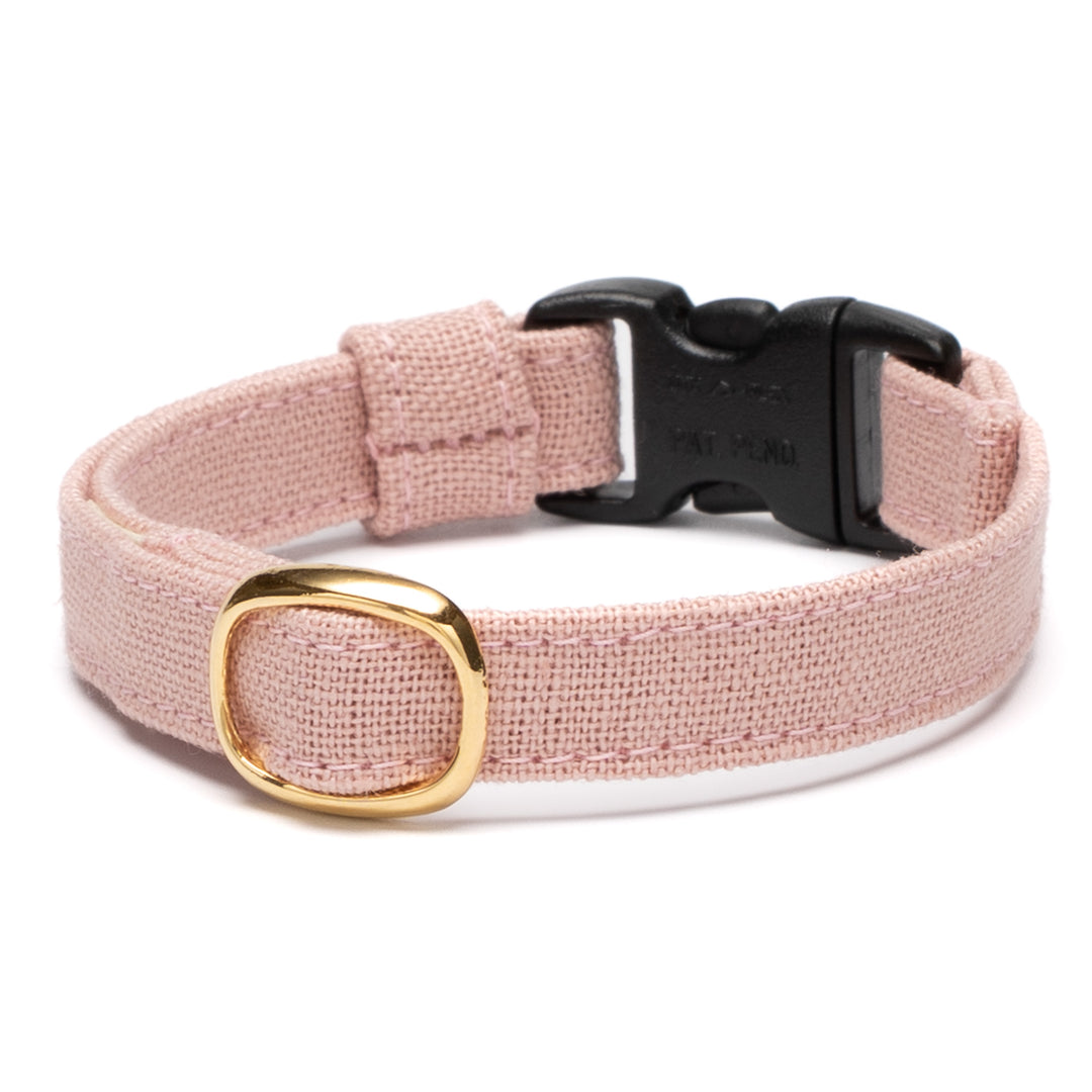 猫首輪 MUJI綿麻 ピンク - ぽぽねこ公式オンラインショップ
