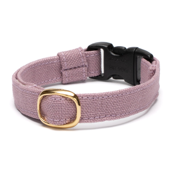 猫首輪 MUJI綿麻 パープル - ぽぽねこ公式オンラインショップ