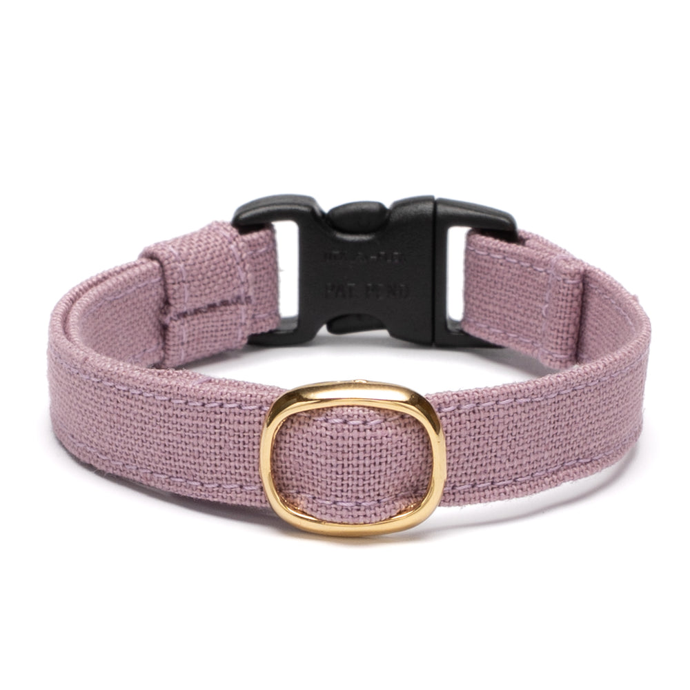 猫首輪 MUJI綿麻 パープル - ぽぽねこ公式オンラインショップ