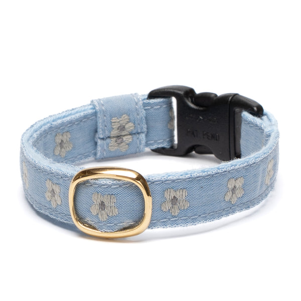 チロル猫首輪 Kafka デイジー 28くすみブルー/グレー チロル猫首輪 Kafka デイジー 28くすみブルー/グレー