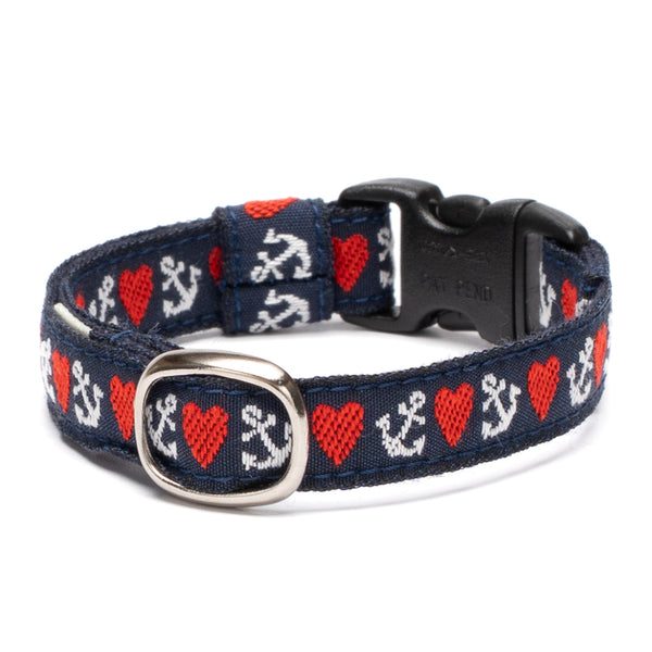 チロル猫首輪 Kafka アンカーハート 3ネイビー チロル猫首輪 Kafka アンカーハート 3ネイビー