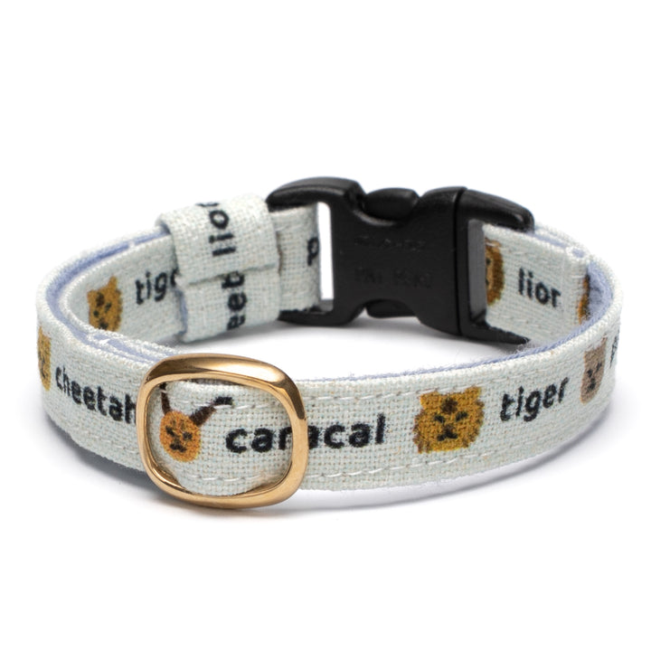グラフィック猫首輪 ねこ科 くすみブルー【限定モデル】