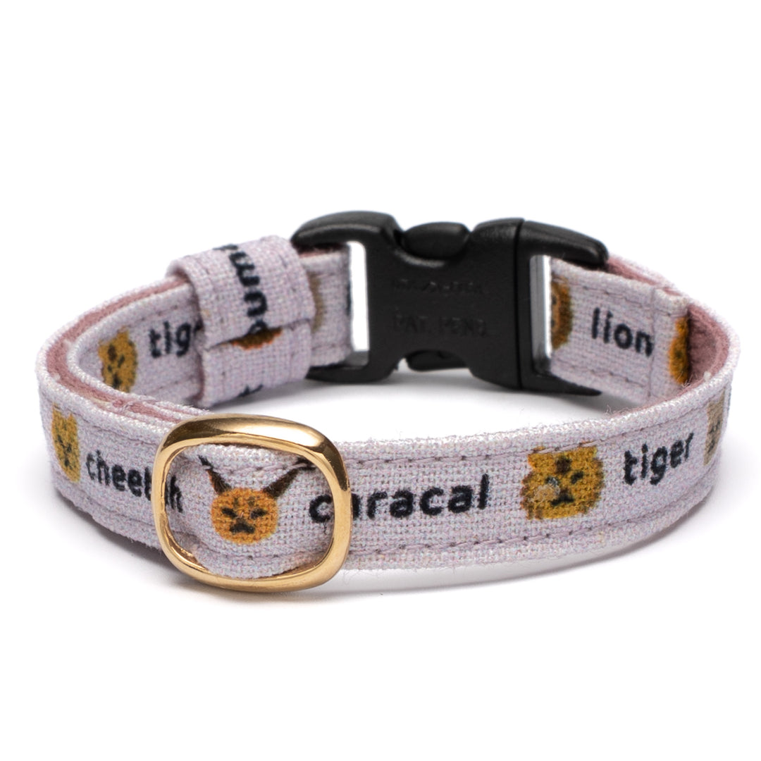 グラフィック猫首輪 ねこ科 くすみパープル【限定モデル】