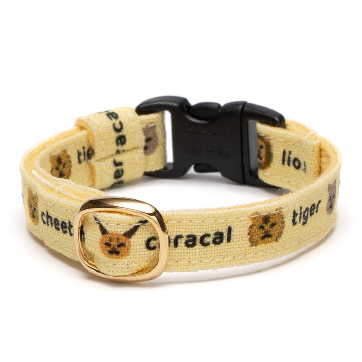 グラフィック猫首輪 ねこ科 くすみイエロー【限定モデル】
