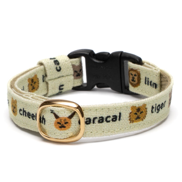 グラフィック猫首輪 ねこ科 くすみグリーン【限定モデル】 グラフィック猫首輪 ねこ科 くすみグリーン【限定モデル】