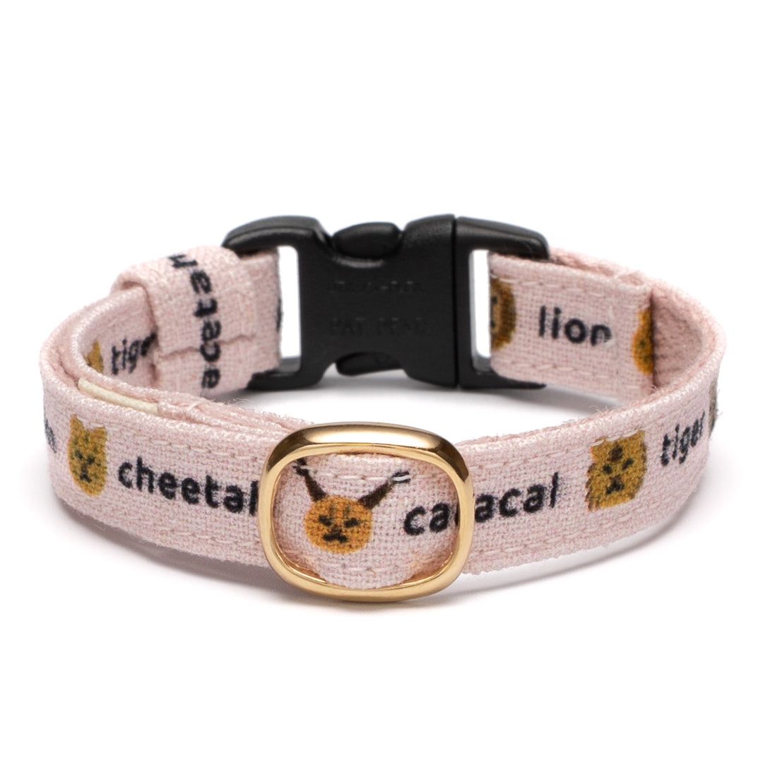 グラフィック猫首輪 ねこ科 くすみピンク【限定モデル】
