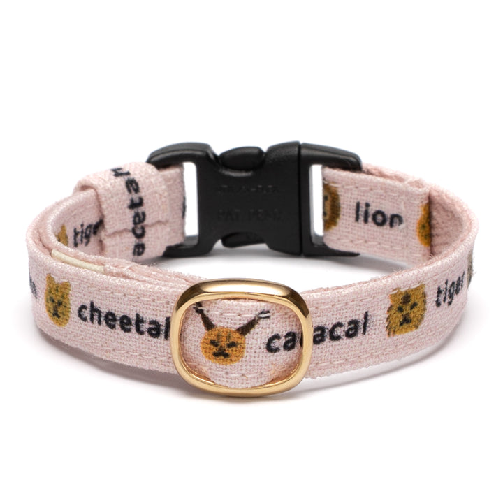 グラフィック猫首輪 ねこ科 くすみピンク【限定モデル】