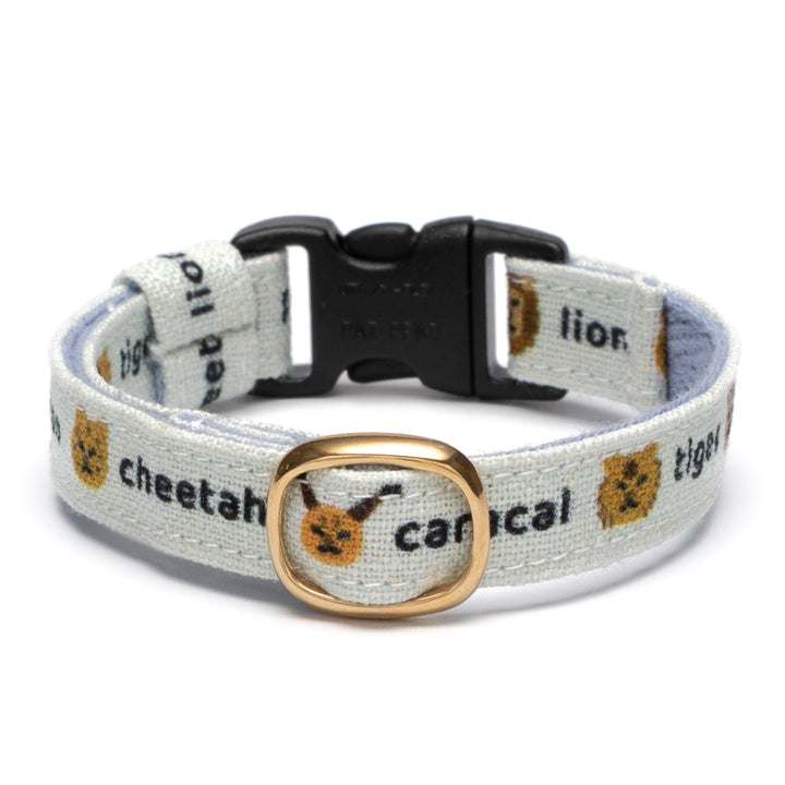 グラフィック猫首輪 ねこ科 くすみブルー【限定モデル】