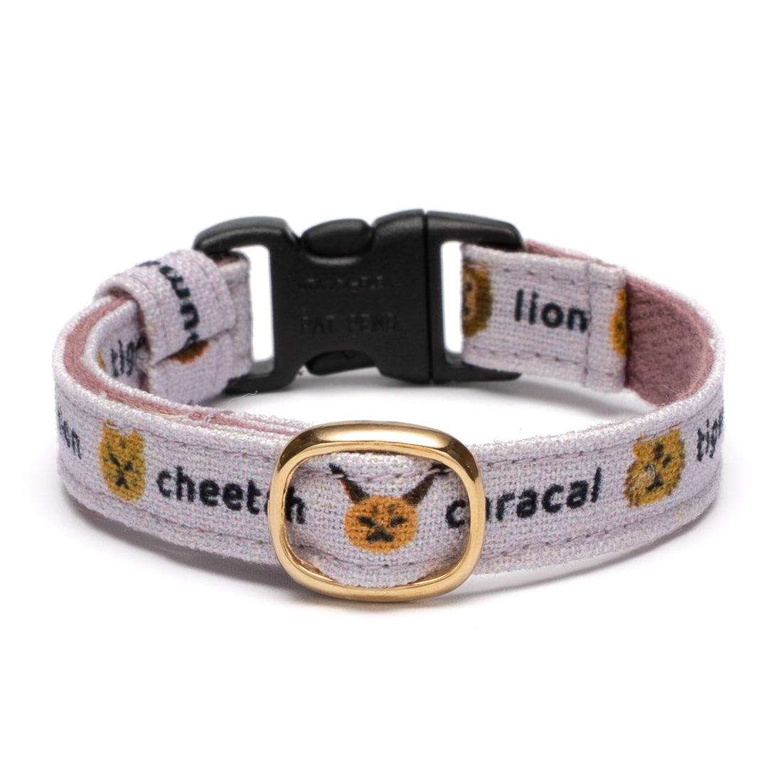 グラフィック猫首輪 ねこ科 くすみパープル【限定モデル】