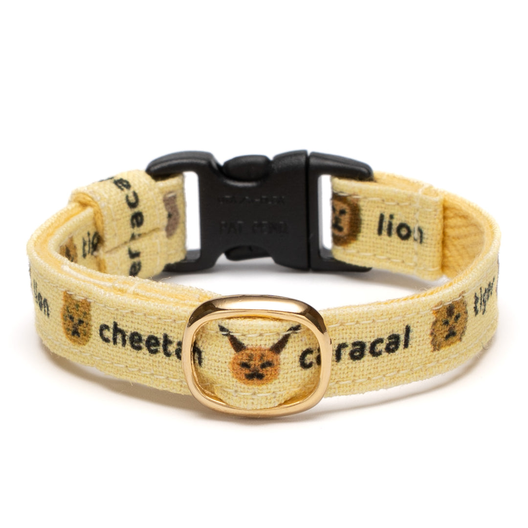 グラフィック猫首輪 ねこ科 くすみイエロー【限定モデル】