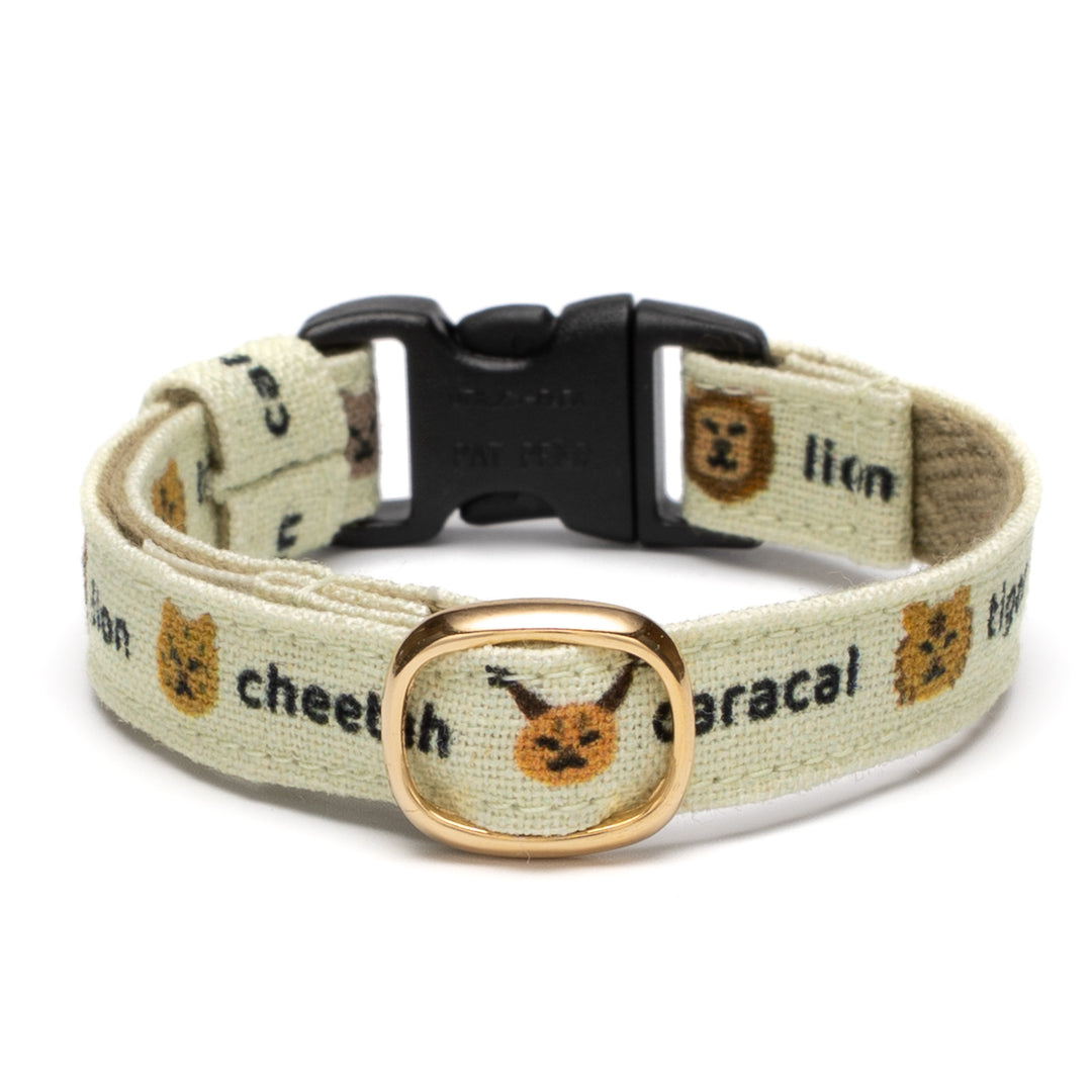 グラフィック猫首輪 ねこ科 くすみグリーン【限定モデル】