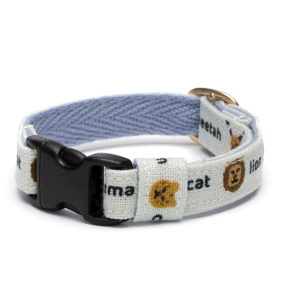 グラフィック猫首輪 ねこ科 くすみブルー【限定モデル】