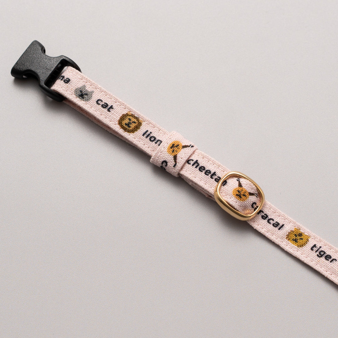 グラフィック猫首輪 ねこ科 くすみピンク【限定モデル】