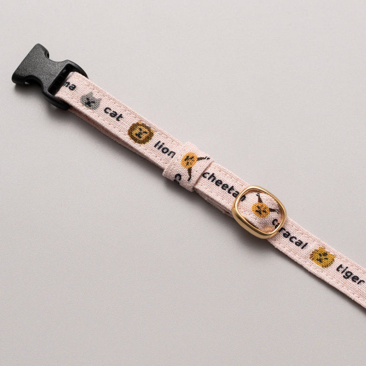 グラフィック猫首輪 ねこ科 くすみピンク【限定モデル】