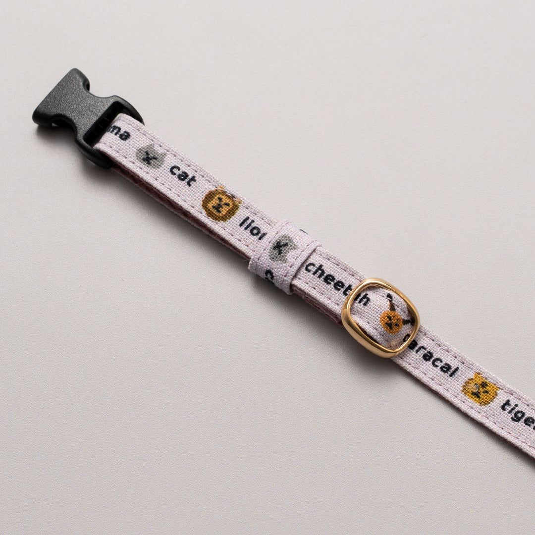 グラフィック猫首輪 ねこ科 くすみパープル【限定モデル】