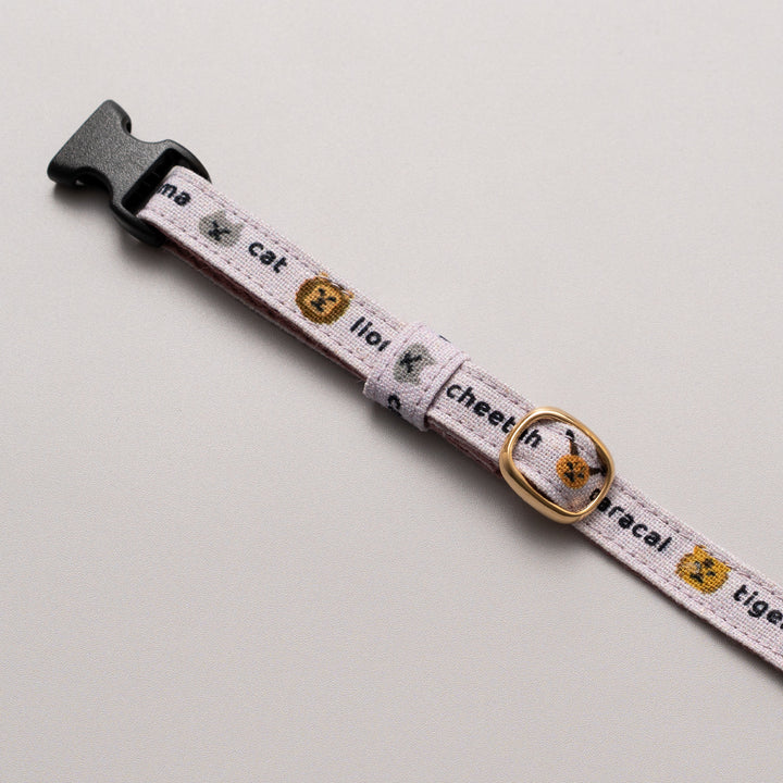 グラフィック猫首輪 ねこ科 くすみパープル【限定モデル】