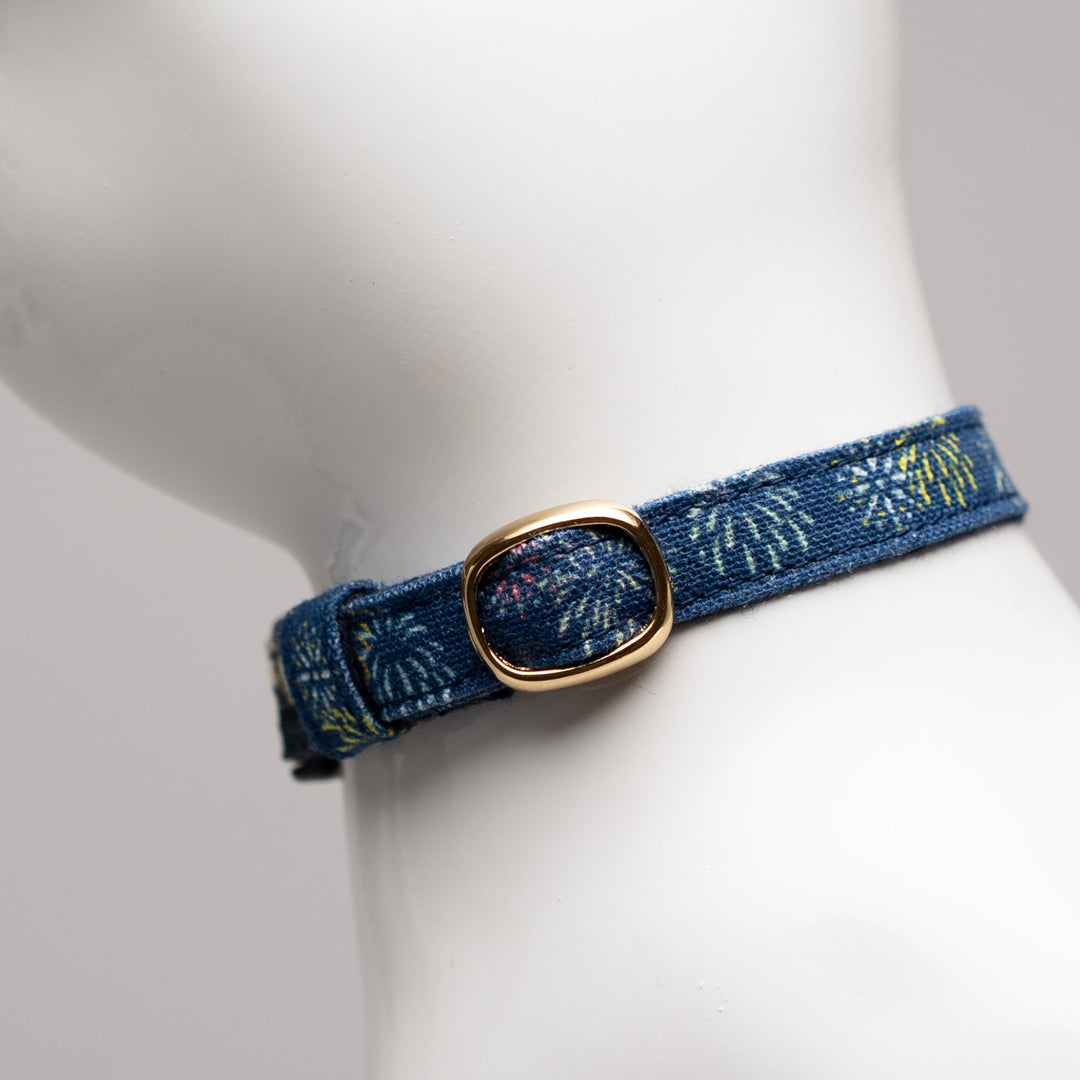 グラフィック猫首輪 夏の和柄 花火【限定モデル】