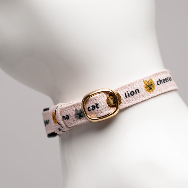 グラフィック猫首輪 ねこ科 くすみピンク【限定モデル】