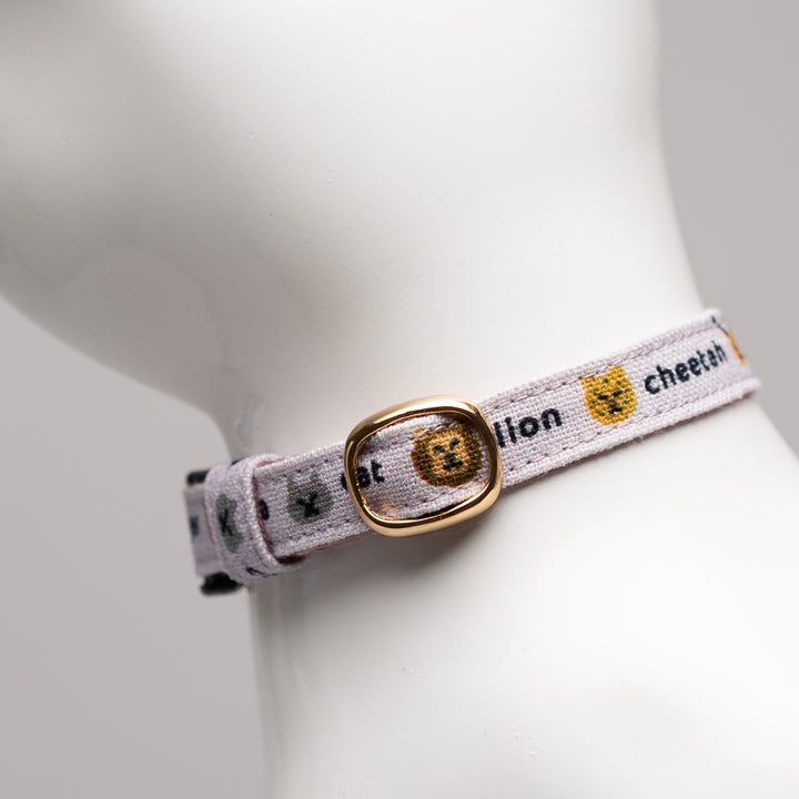 グラフィック猫首輪 ねこ科 くすみパープル【限定モデル】