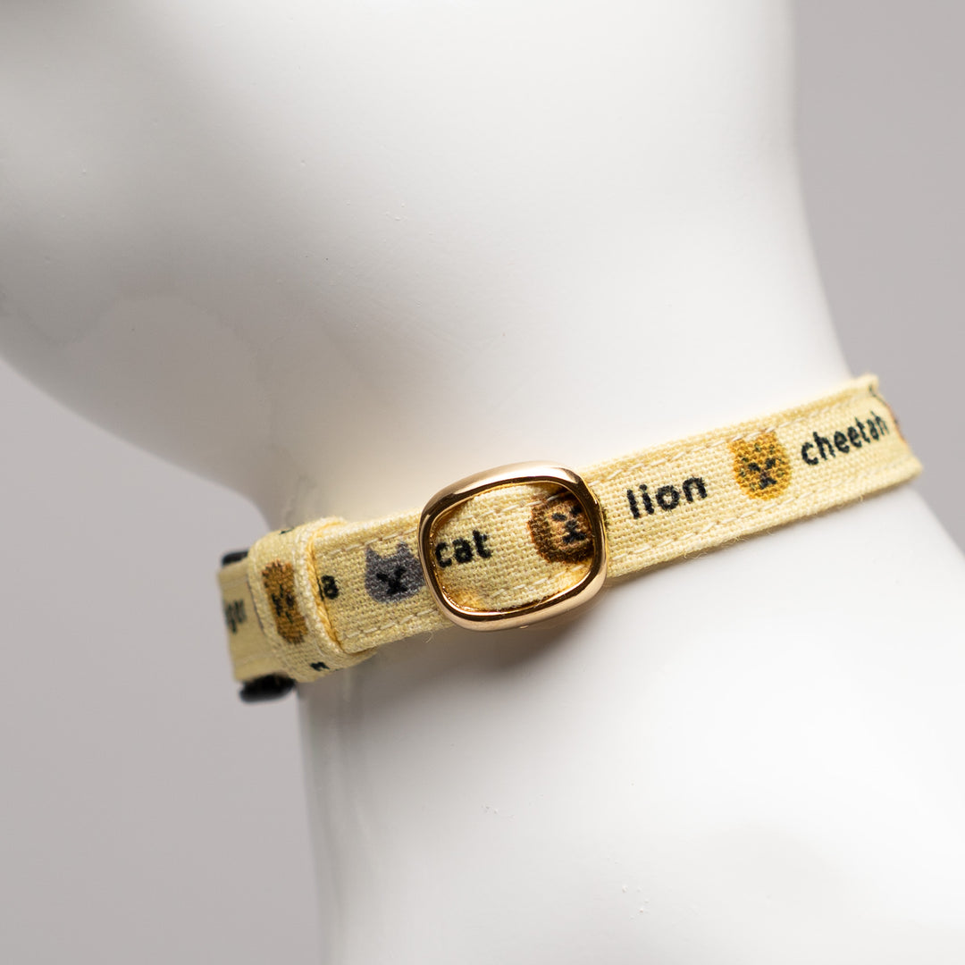 グラフィック猫首輪 ねこ科 くすみイエロー【限定モデル】